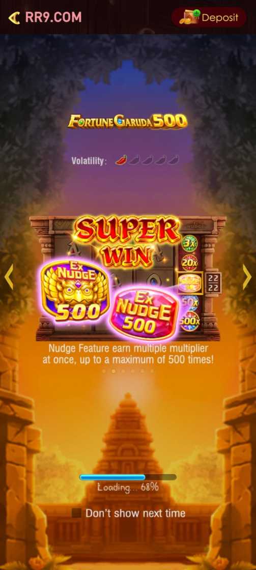 RR9 App interface displaying a modern Android gaming dashboard with smooth navigation and updated features.